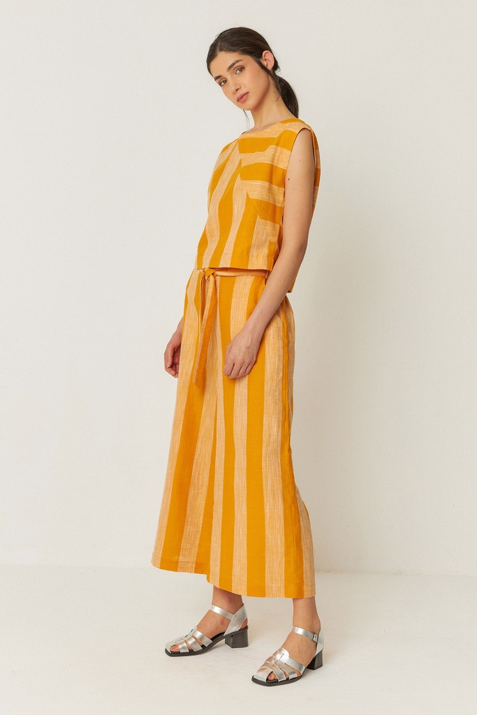 Pantalón palazzo lino stripes