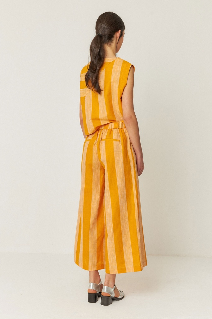 Pantalón palazzo lino stripes
