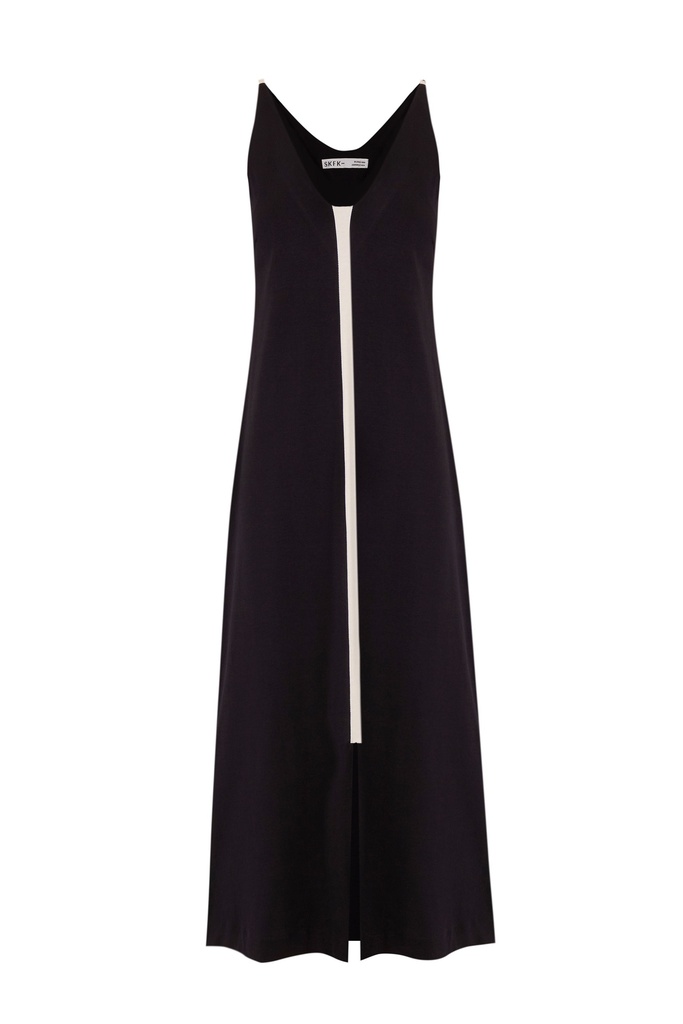 Vestido midi abertura frontal