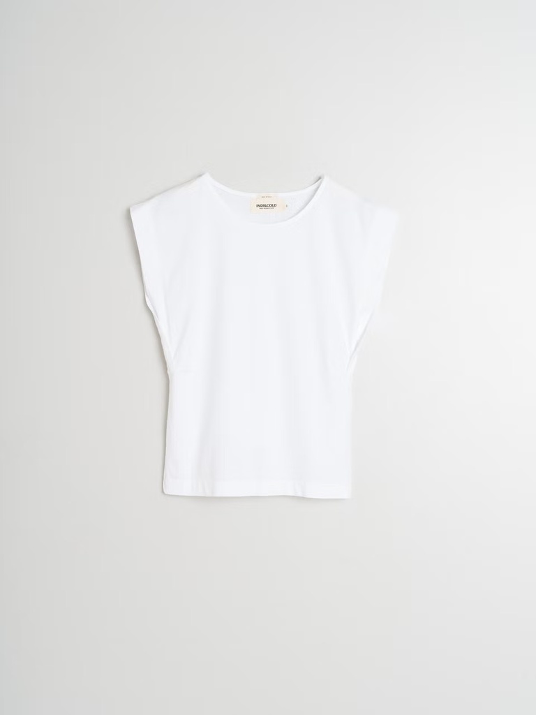 Camiseta desmangada color blanco 