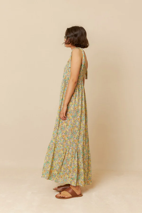 Vestido tirantes multicolor nido abeja 
