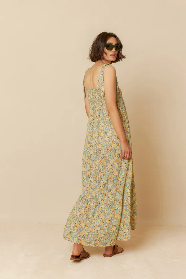 Vestido tirantes multicolor nido abeja 