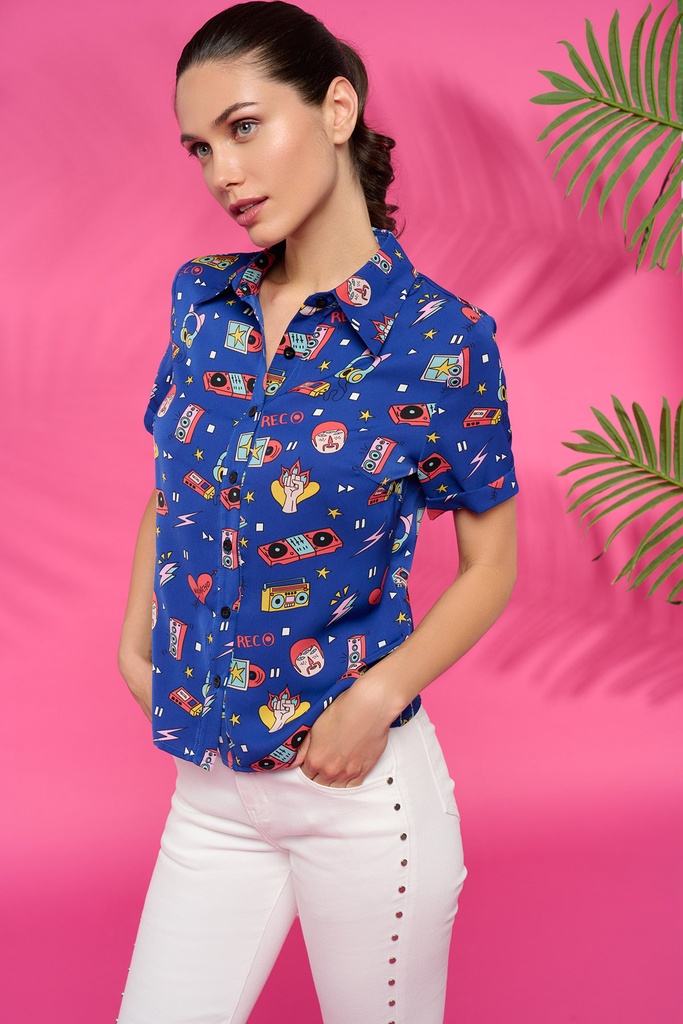 Camisa vintage azul 