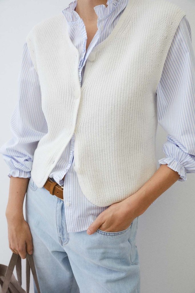 Chaleco punto off white 