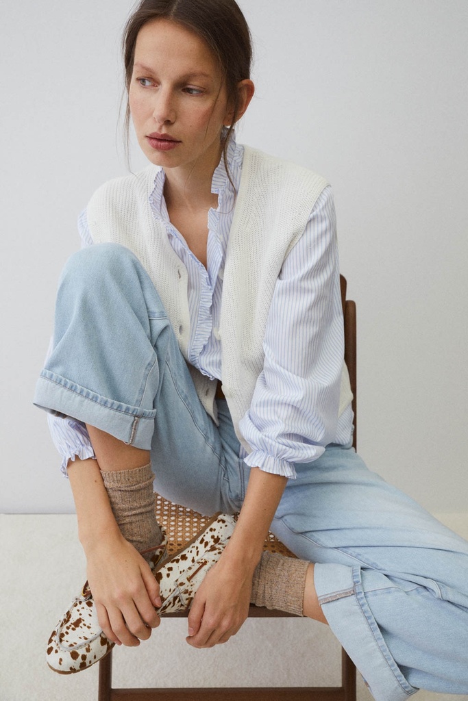 Chaleco punto off white 