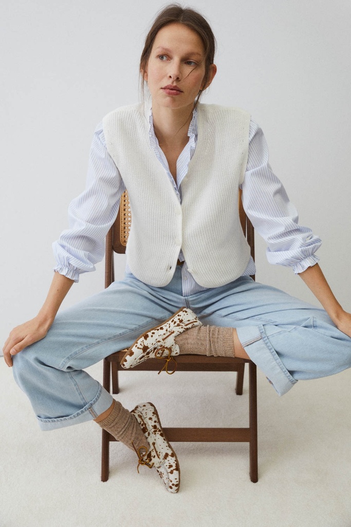 Chaleco punto off white 