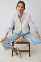 Chaleco punto off white 