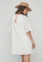 Vestido blanco m/c bordado escalera
