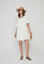 Vestido blanco m/c bordado escalera