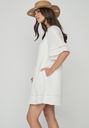 Vestido blanco m/c bordado escalera