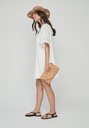 Vestido blanco m/c bordado escalera