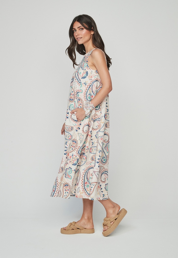 Vestido midi  multicolor 