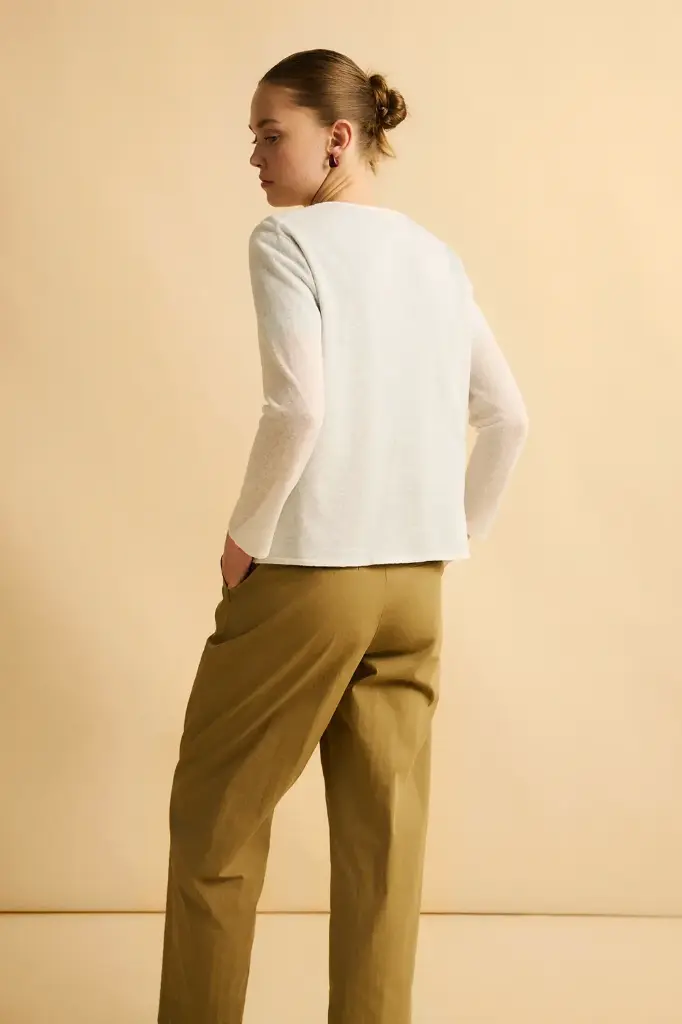 Pantalón tobillero color camel