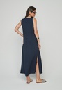 Vestido largo desmangado azul