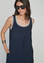 Vestido largo desmangado azul