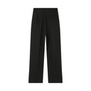 Pantalón de pierna ancha con  cintura alta largo 7/8 color negro
