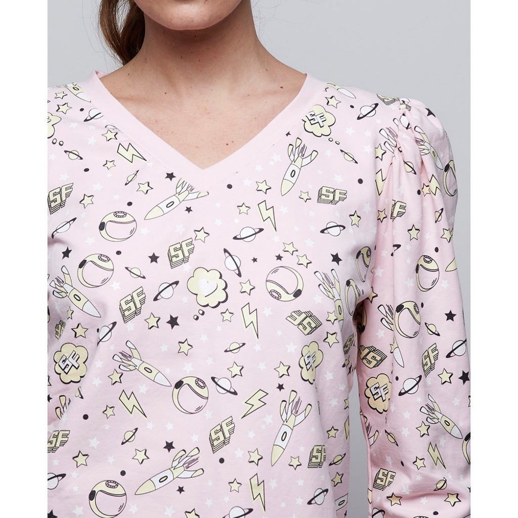 Sudadera estampado espacio color rosa  SPACE FLAMINGO
