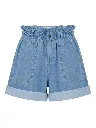 pantalón short denim con dobladillo blue denim.webp