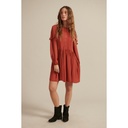 Vestido mangas abombadas color orange
