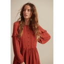 Vestido mangas abombadas color orange