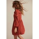 Vestido mangas abombadas color orange