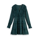 Vestido tejido jacquard con lurex color verde