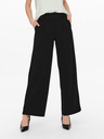 Pantalón de pierna ancha con  cintura alta largo 7/8 color negro