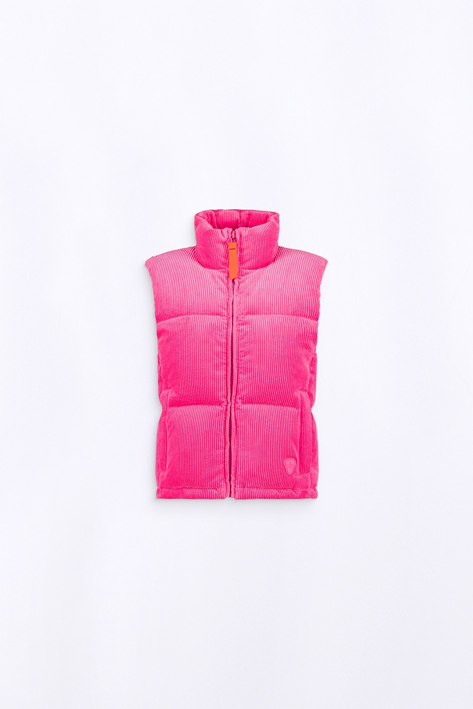 chaleco acolchado de pana velvet magenta GERTRUDE+GASTON