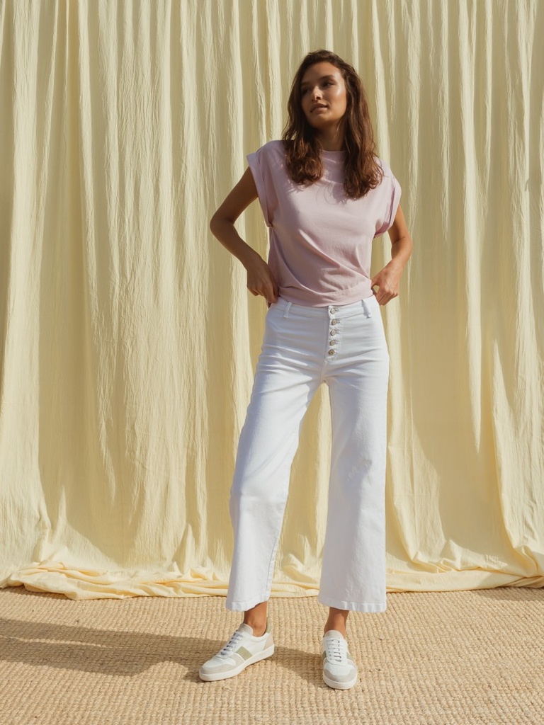 Pantalón crop color blanco