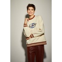 Sudadera beige bordado DOLORES PROMESAS