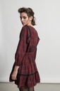 Vestido estampado cuadros rojos, gris y negro