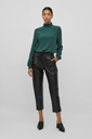 Pantalón 7/8 efecto cuero color negro 