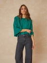Camisa fluida dobby color verde 