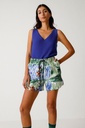 Pantalón short estampado flores