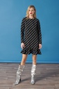 Vestido negro rayos grises MINUETO