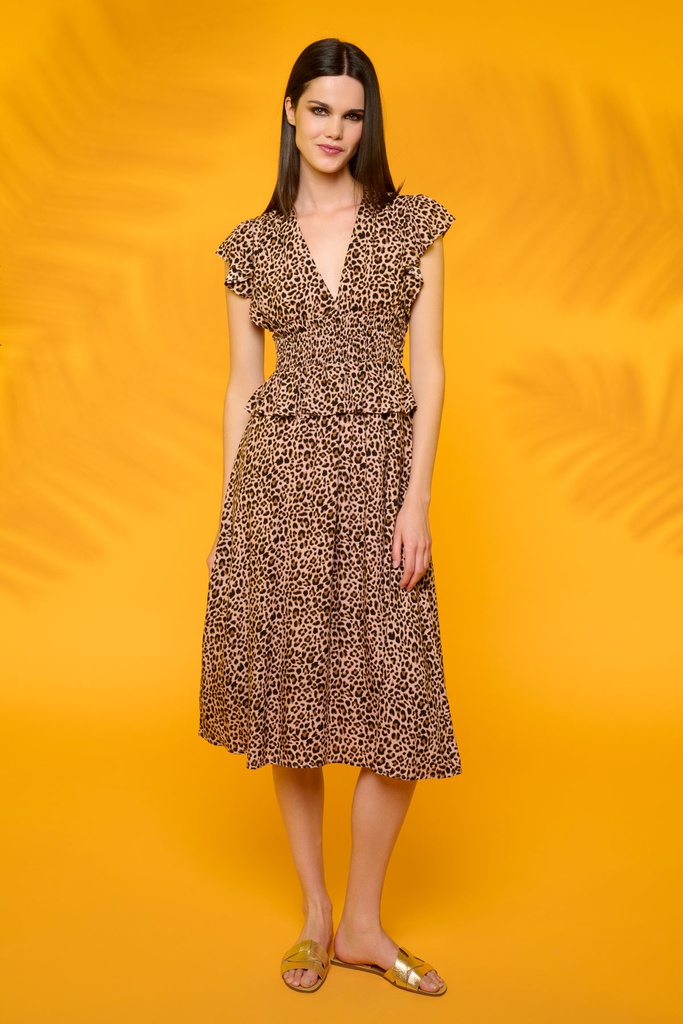 Vestido midi animal print MINUETO