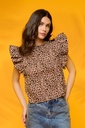 Top volantes animal print 
