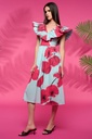 Vestido midi estampado flores