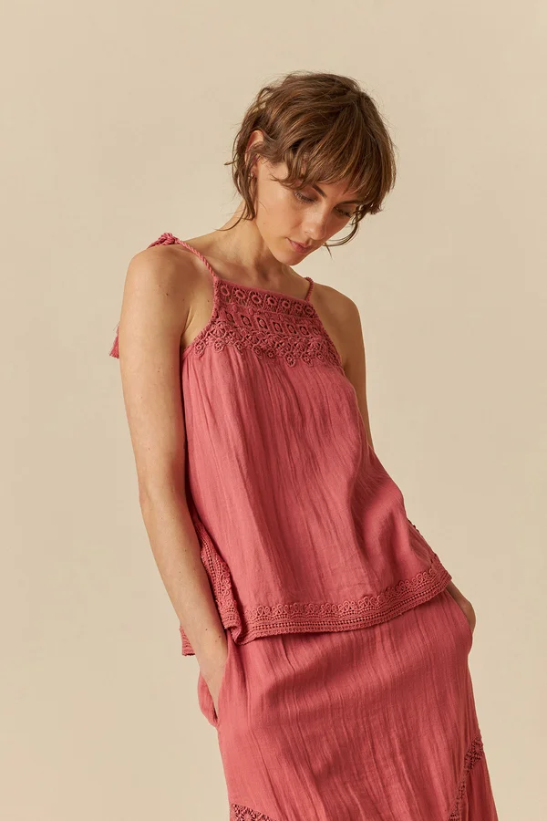 Top halter doble gasa