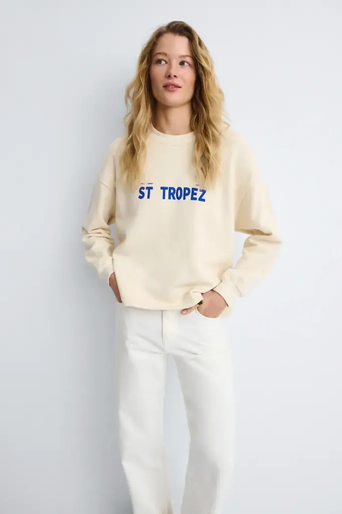 Sudadera ST TROPEZ ecru