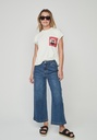 pantalón Jeans crop ancho denim oscuro