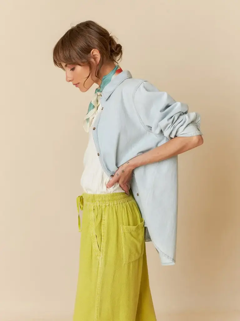 Camisa denim  azul lavado