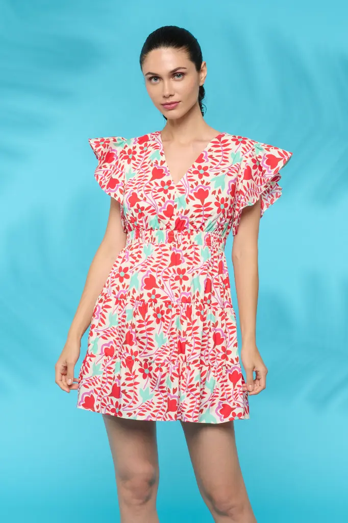 Vestido corte imperio estampado  (XL)