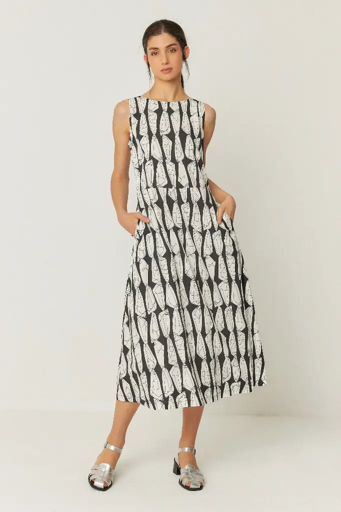 Vestido midi estampado
