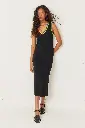 Vestido midi punto multicolor 