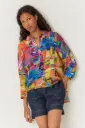 Camisa manga 3/4 multicolor 
