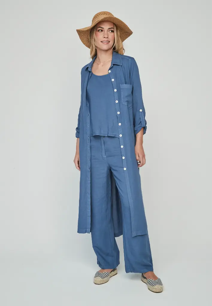 Blusón largo índigo UNIQUE UNLIMITED