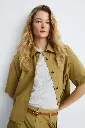 Camisa manga corta camel