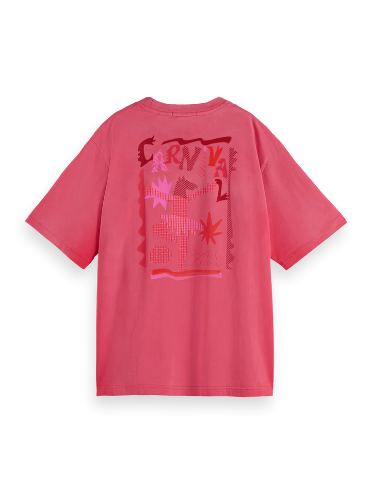 Camiseta corte holgado rosa eléctrico 