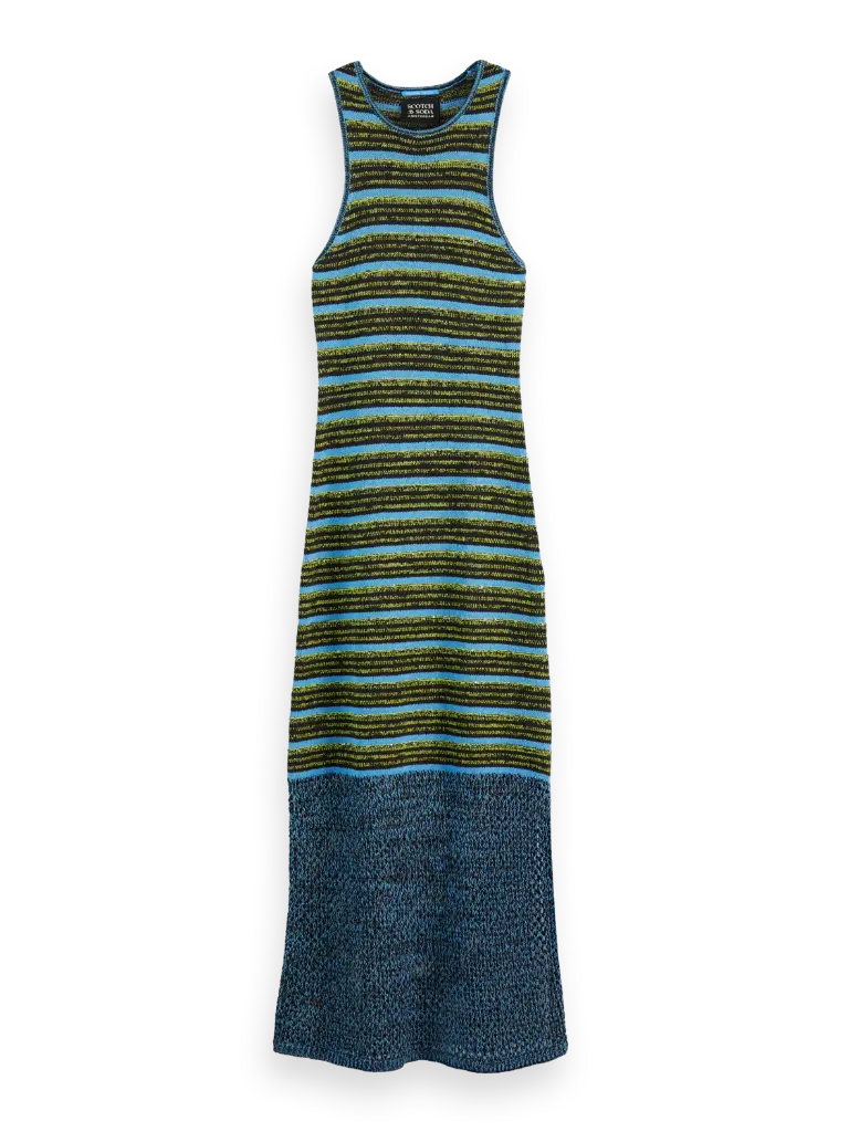 Vestido punto rayas con lentejuelas